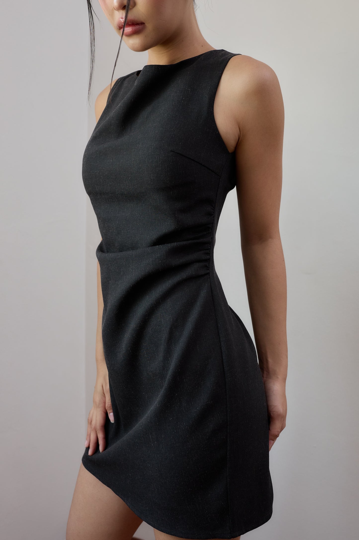 Kelsy Padded Dress (Charcoal)