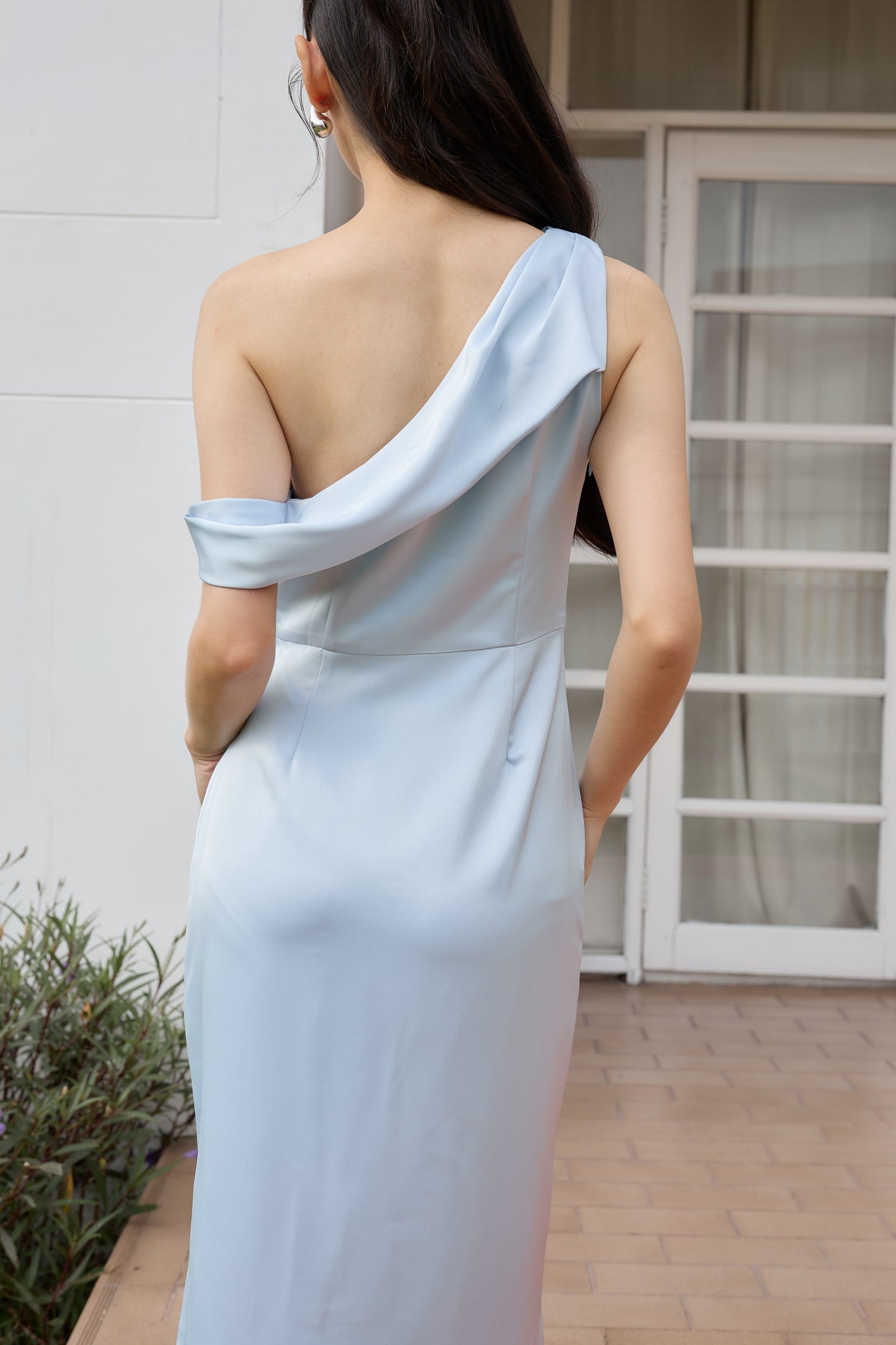 Sadie One-Shoulder Dress (Powder)