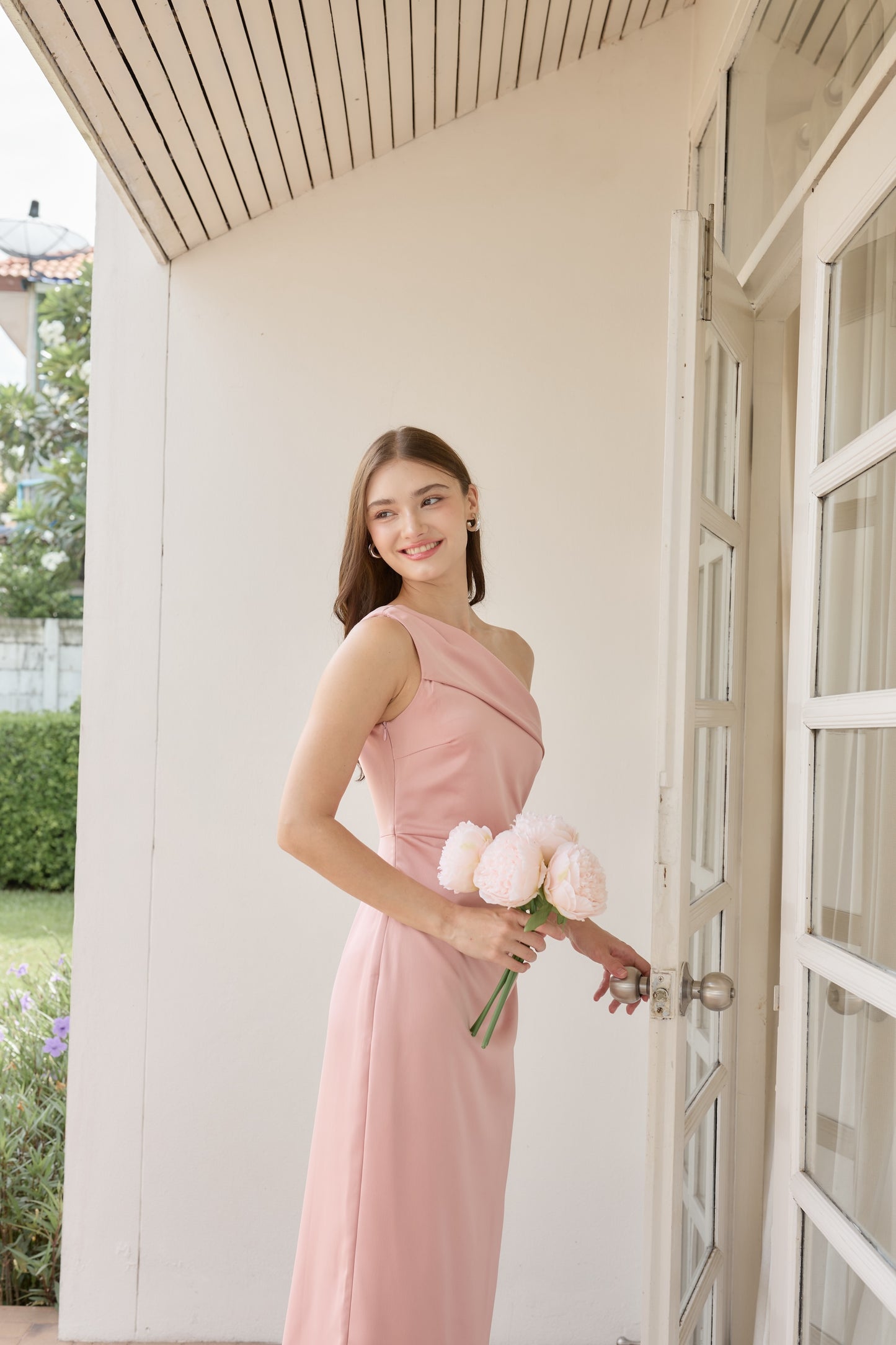 Sadie One-Shoulder Dress (Blush)
