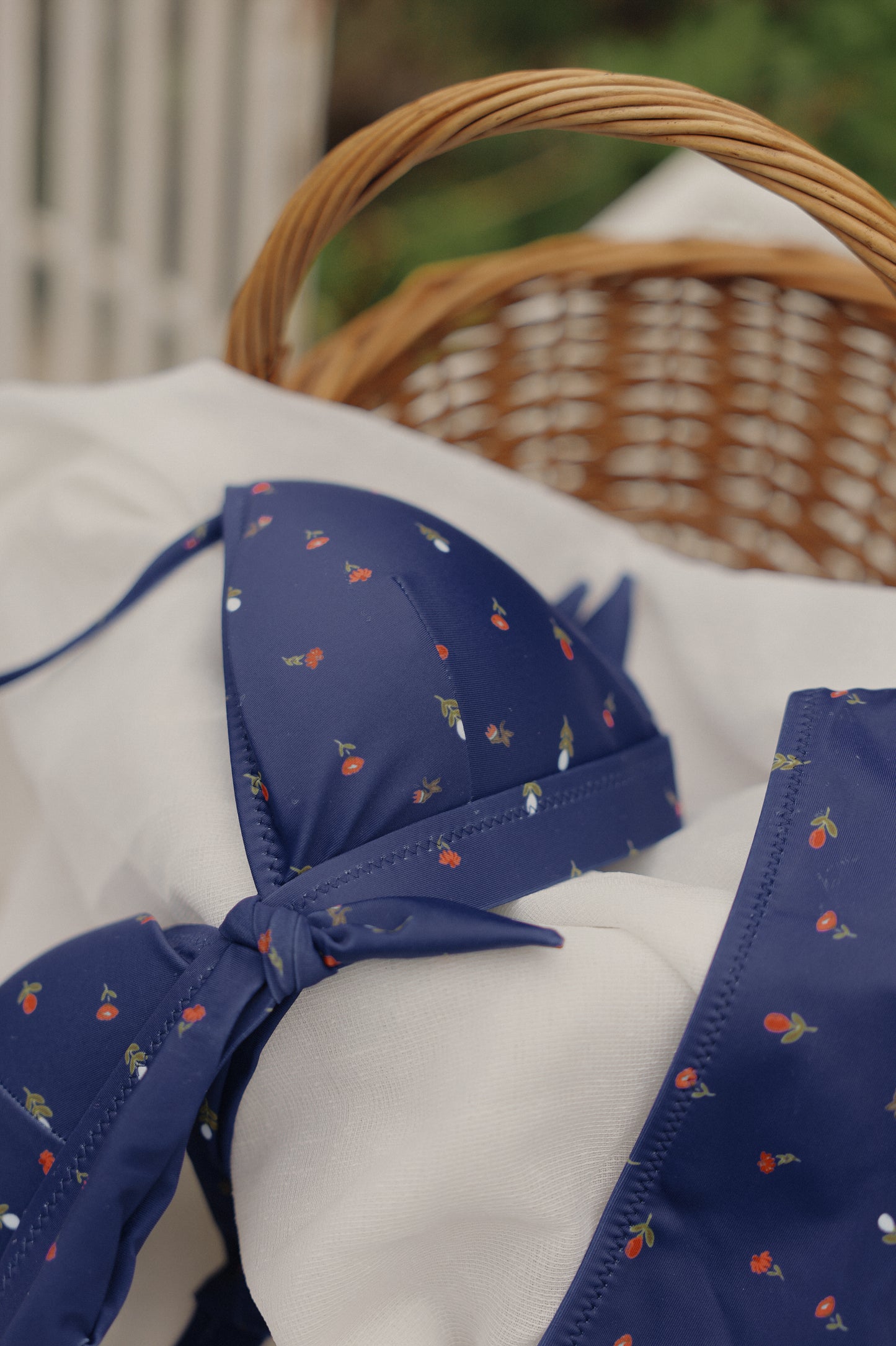 Camellia Push Up Bikini Set (Navy)