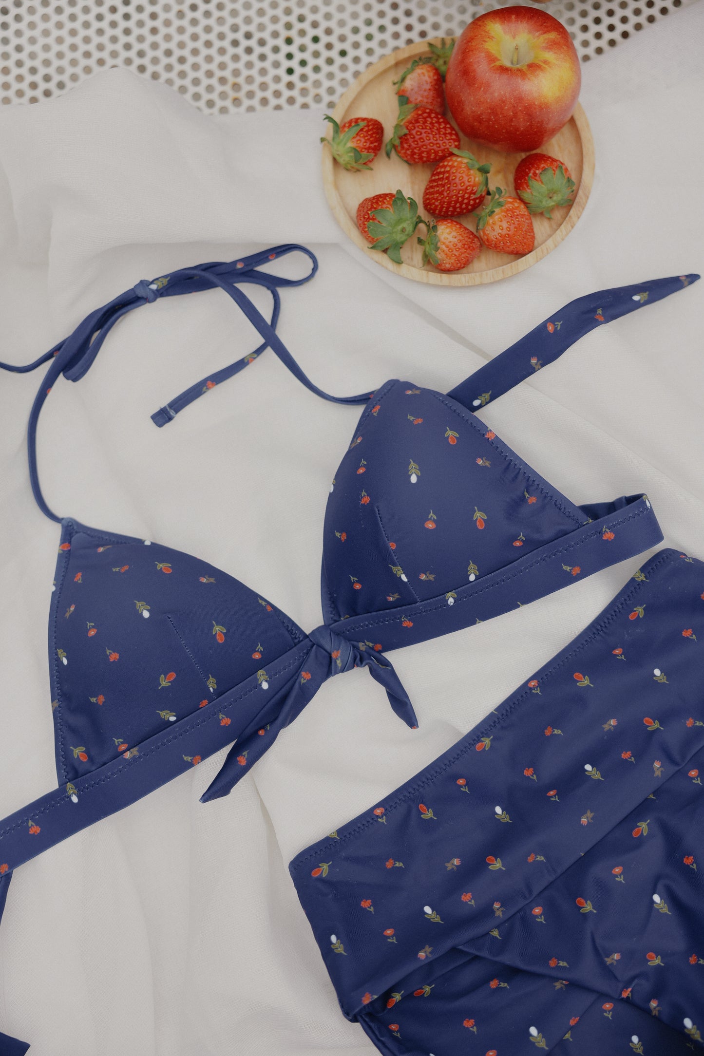 Camellia Push Up Bikini Set (Navy)