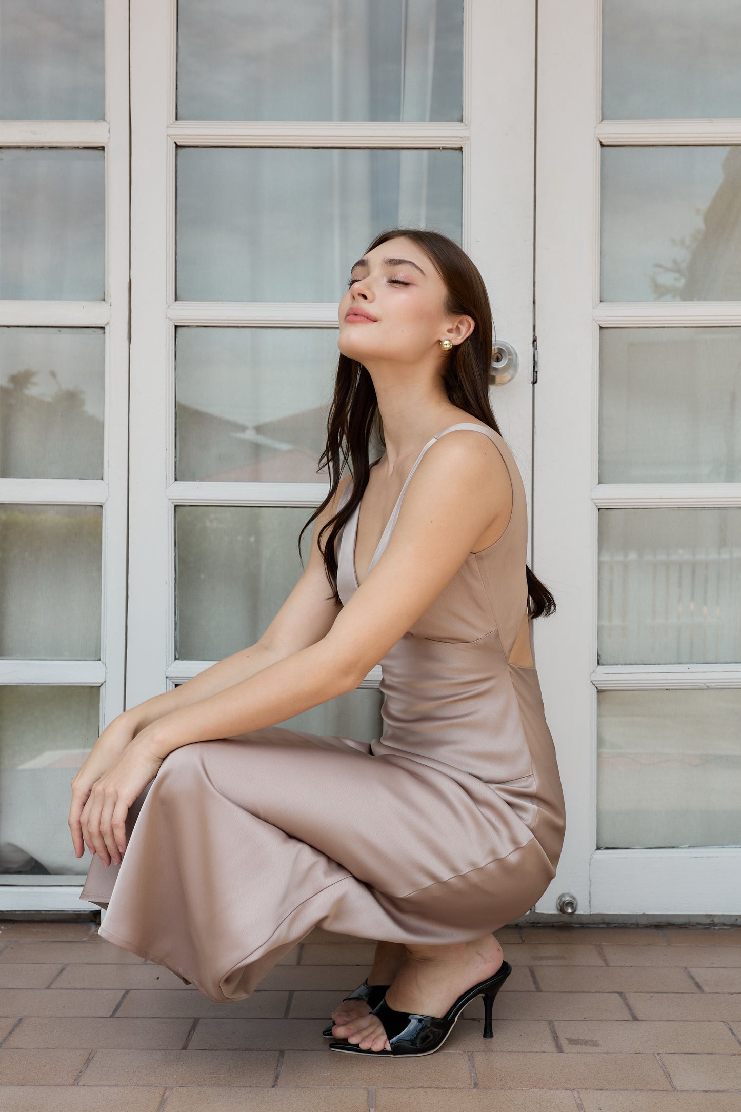 Gwyneth Padded Dress (Toffee)