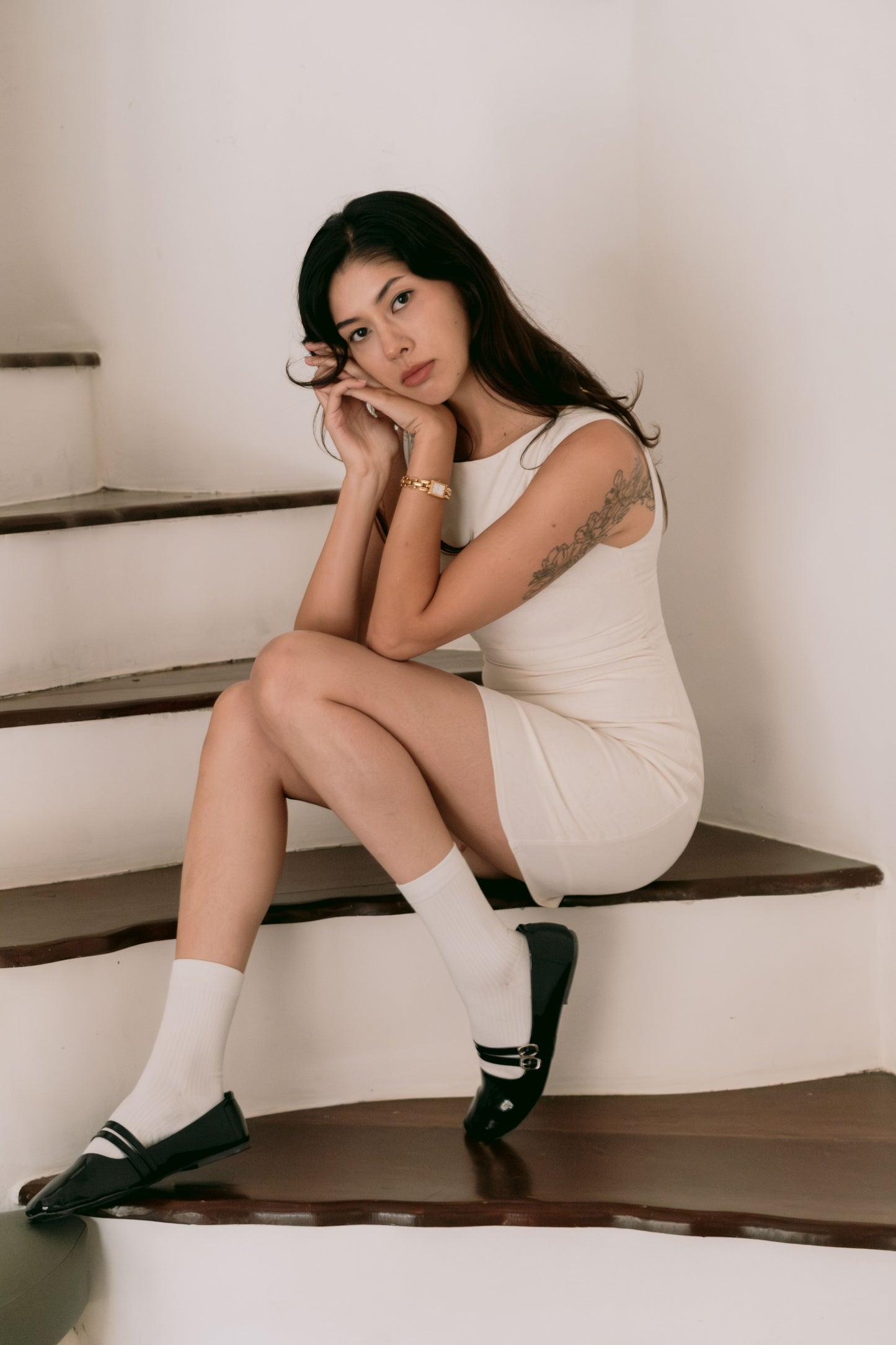 Kelsy Padded Dress (Oat)