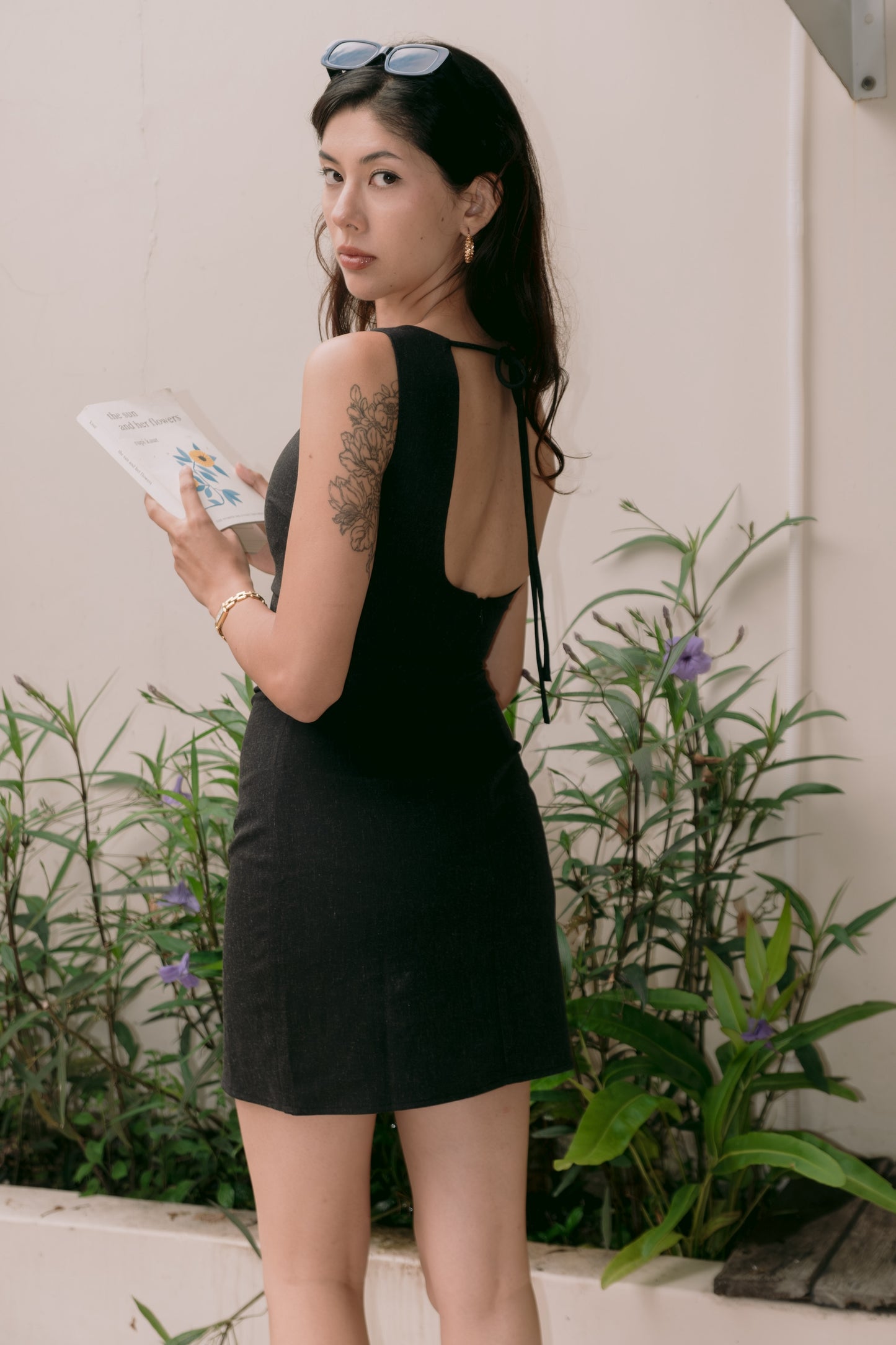 Kelsy Padded Dress (Charcoal)