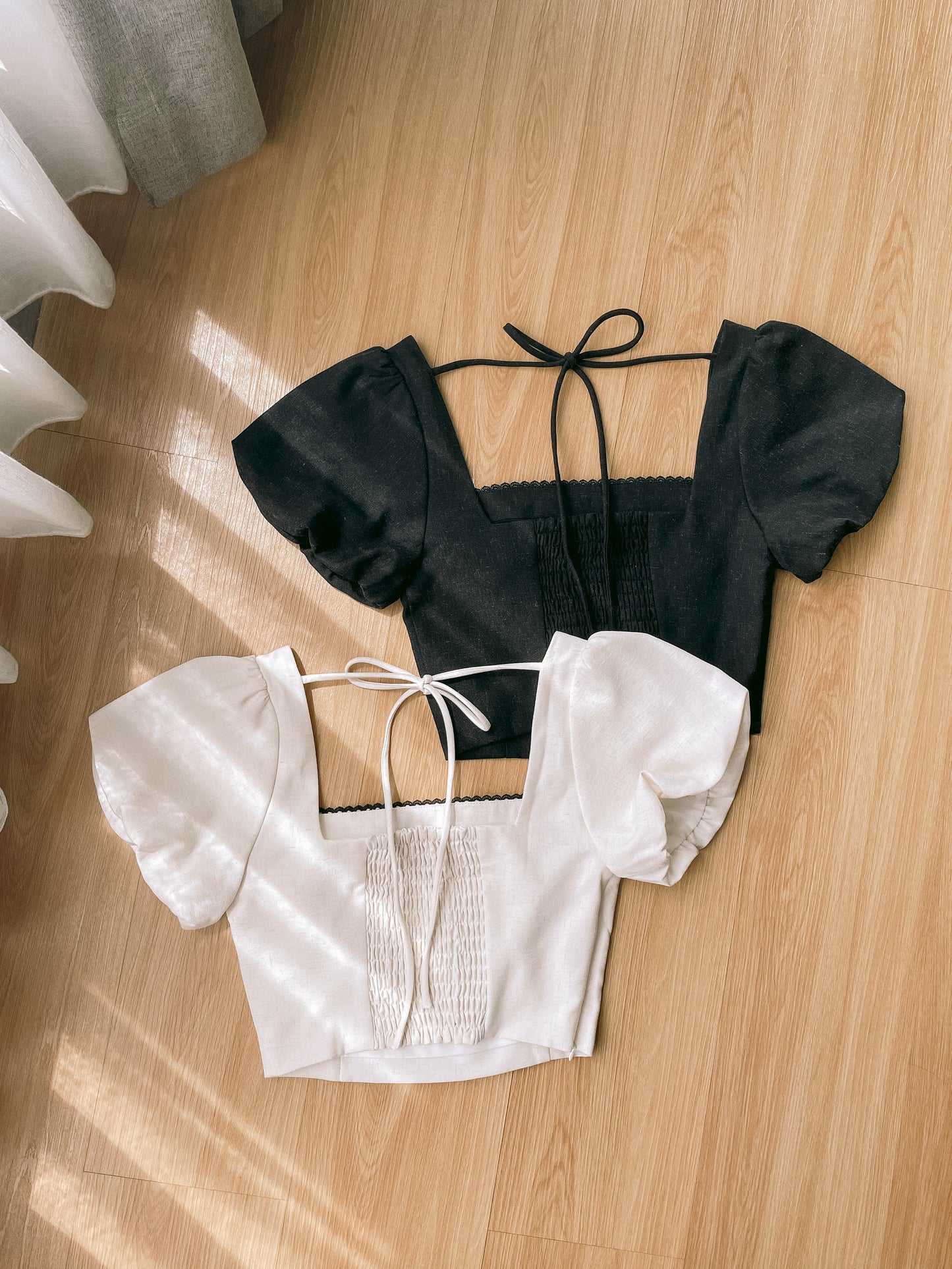 Bella Lace Trim Top (Charcoal)