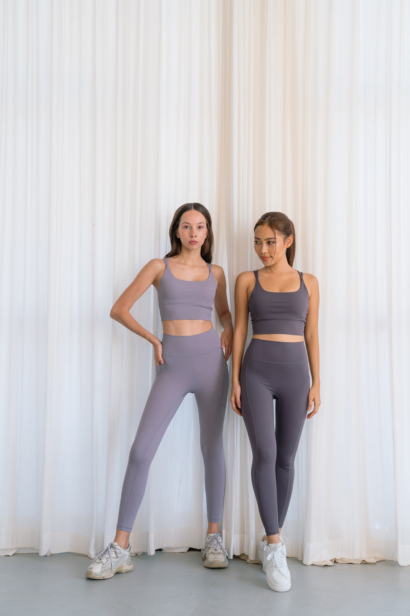 Glide High Waist Tights with Side Pockets (Smoky Lilac)