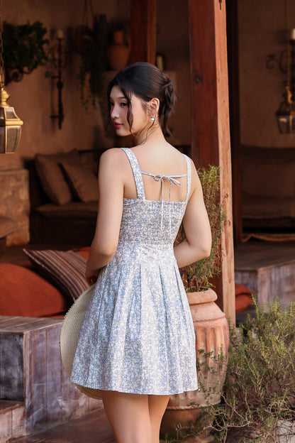 Eloise Mini Dress (Blue Meadow)