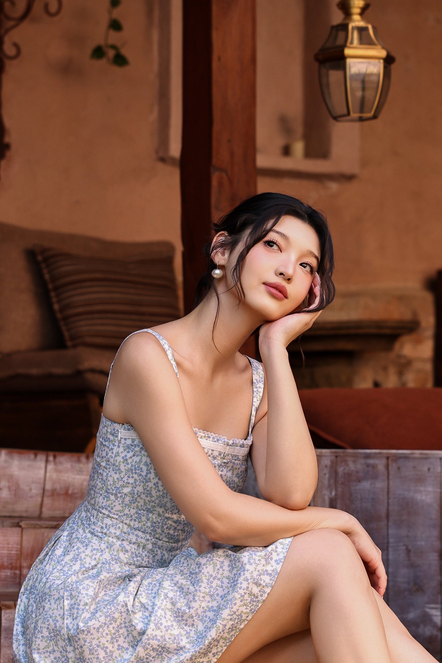 Eloise Mini Dress (Blue Meadow)