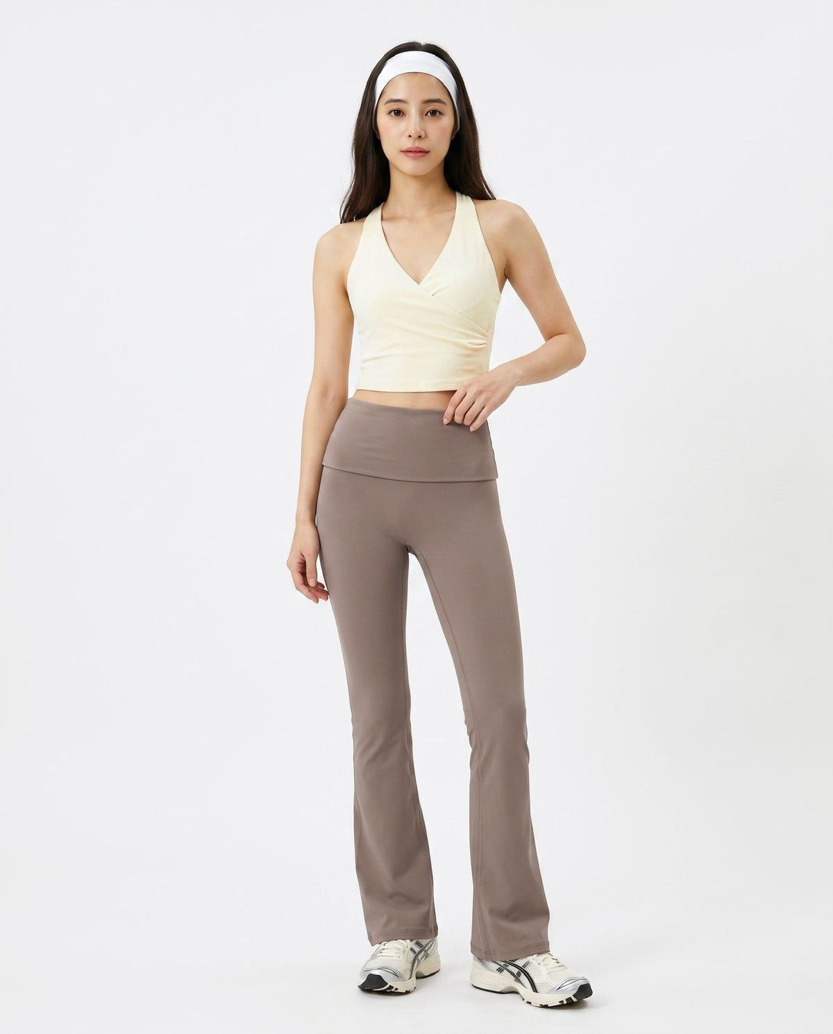 Flow Full Length Flare Tights (Latte)