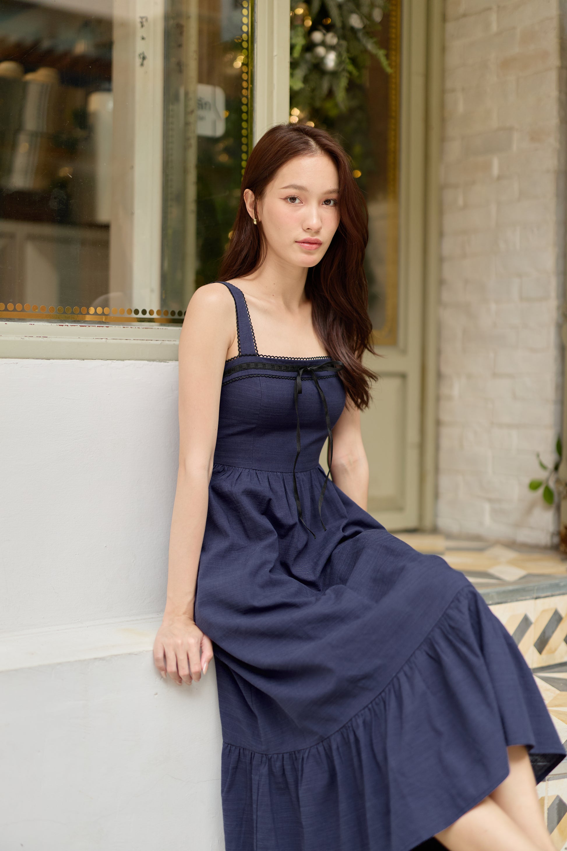 edith midi dress Edith Garment Dyed Dress Black / 8