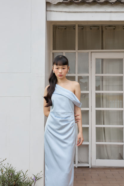 Sadie One-Shoulder Dress (Powder)