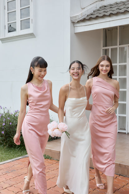 Sadie One-Shoulder Dress (Blush)