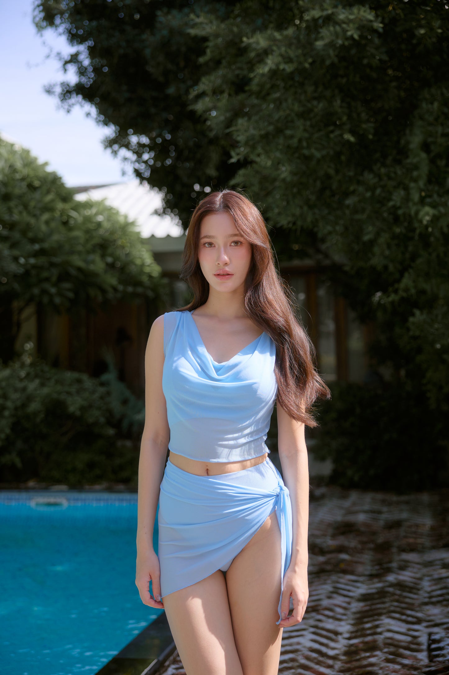 Rhea Mesh Cover Up (Baby Blue)