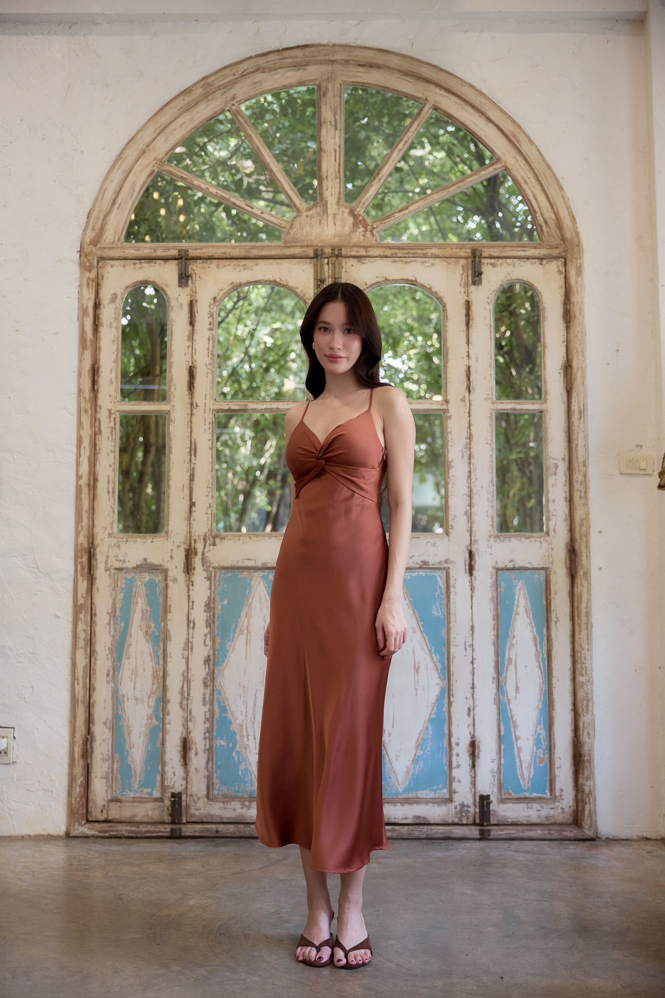 Ember Padded Dress (Rust)