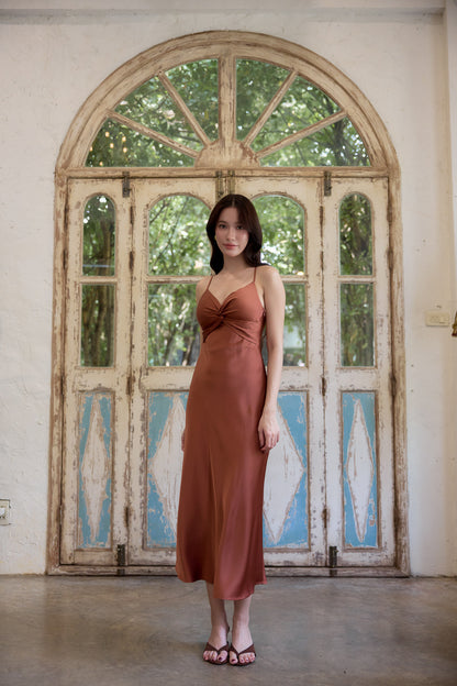 Ember Padded Dress (Rust)