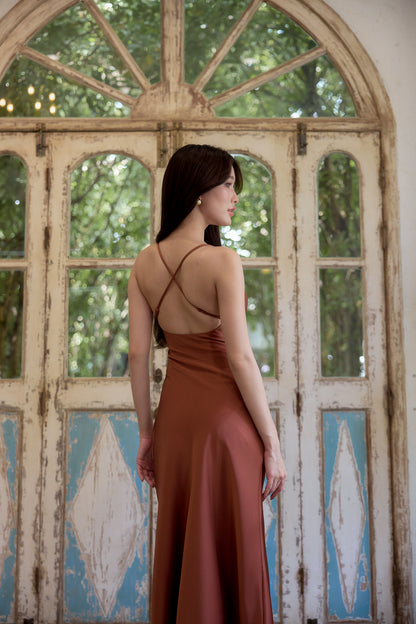 Ember Padded Dress (Rust)