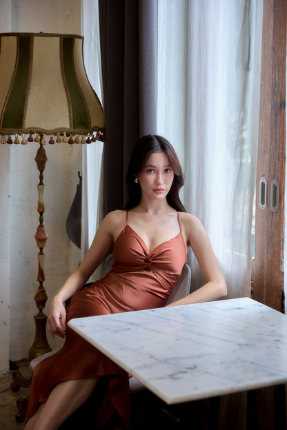 Ember Padded Dress (Rust)