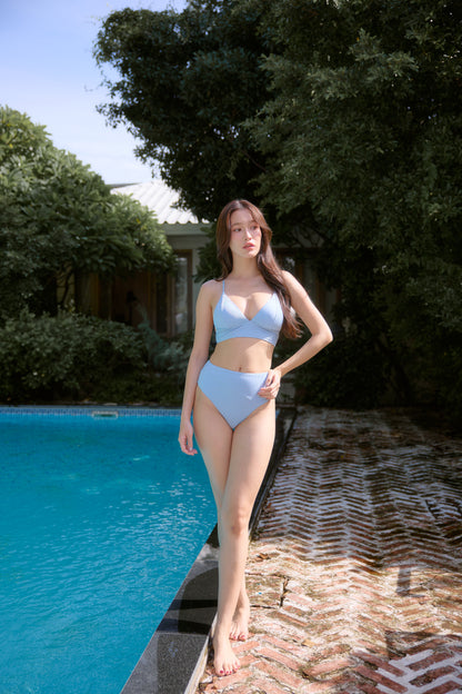 Isla Push Up Ribbed Bikini Set (Baby Blue)