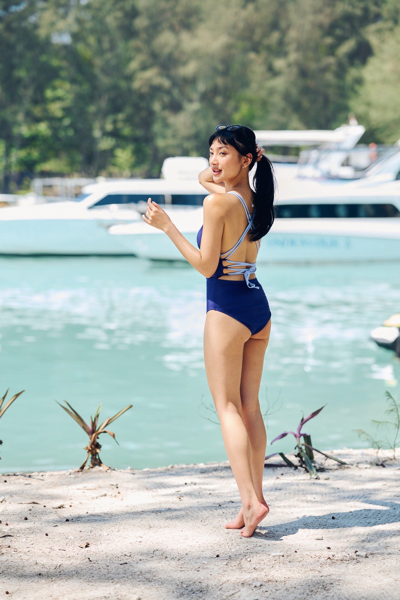 Kiyo Push Up One-Piece (Navy)