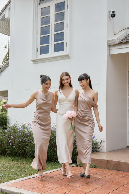 Sadie One-Shoulder Dress (Toffee)