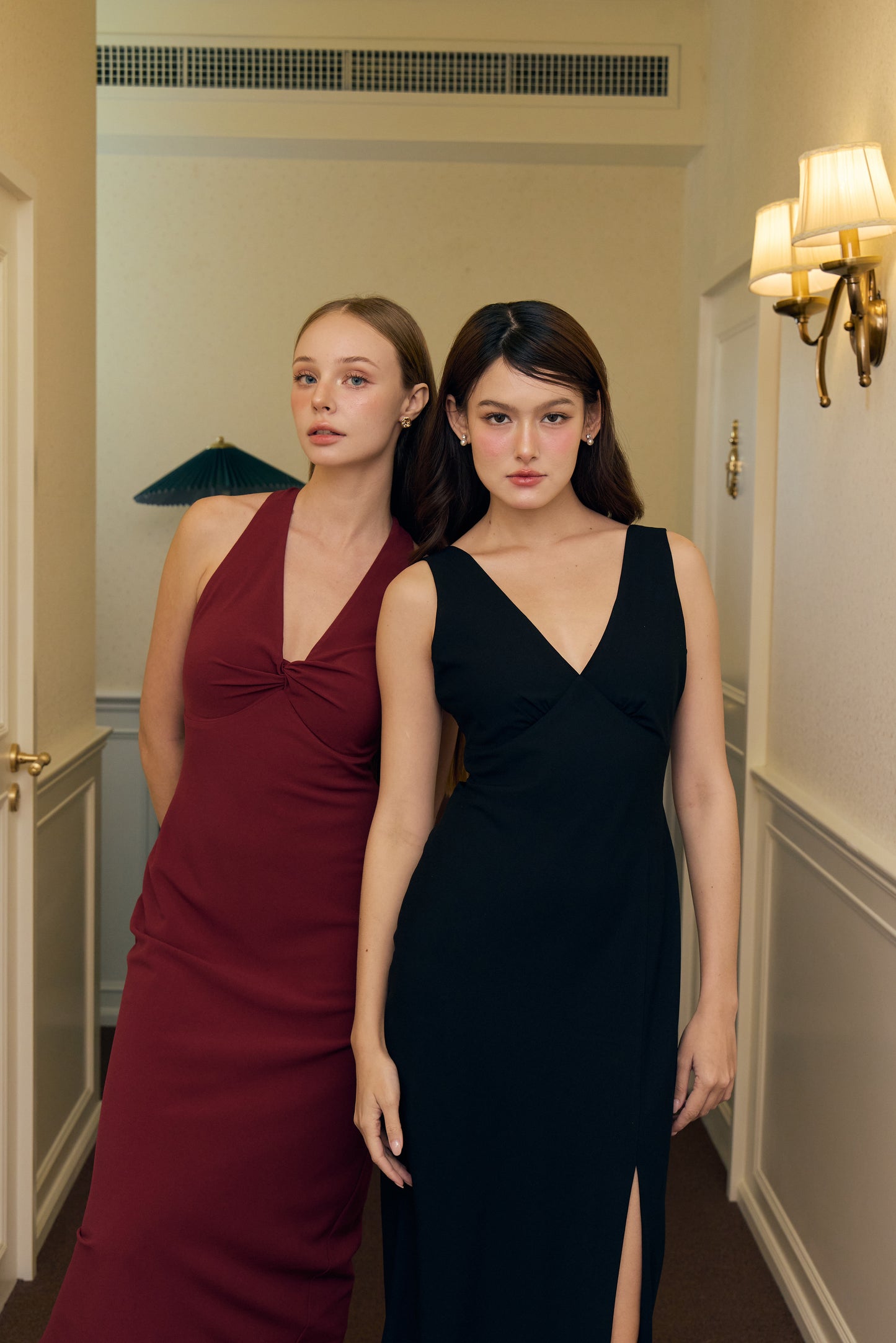 Colette Padded Dress (Dark Cherry)