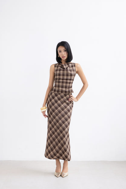 Heather Top (Chocolate Plaid)