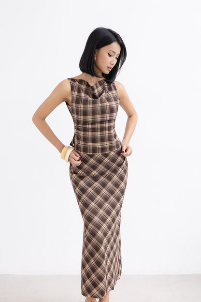 Heather Top (Chocolate Plaid)