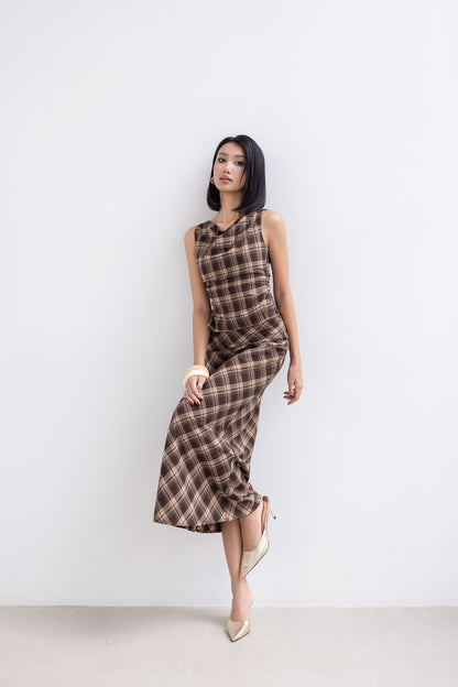 Heather Top (Chocolate Plaid)