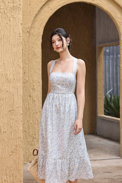 Sophie Padded Dress (Blue Meadow)