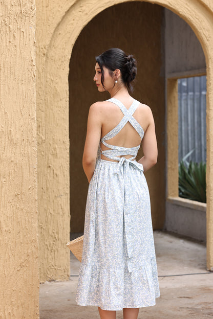 Sophie Padded Dress (Blue Meadow)