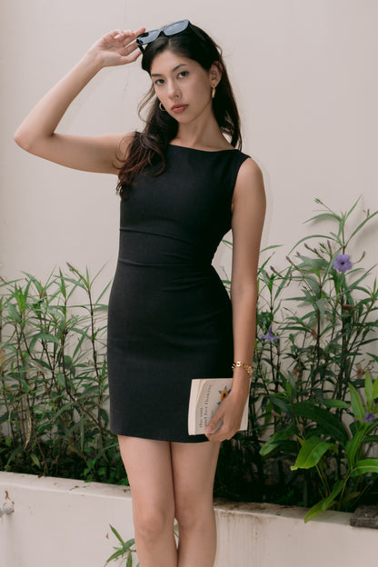 Kelsy Padded Dress (Charcoal)