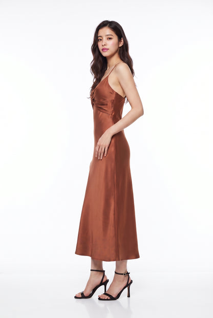 Ember Padded Dress (Rust)