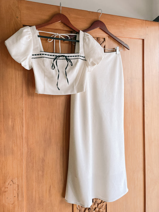 Lace Trim Skirt (Oat)