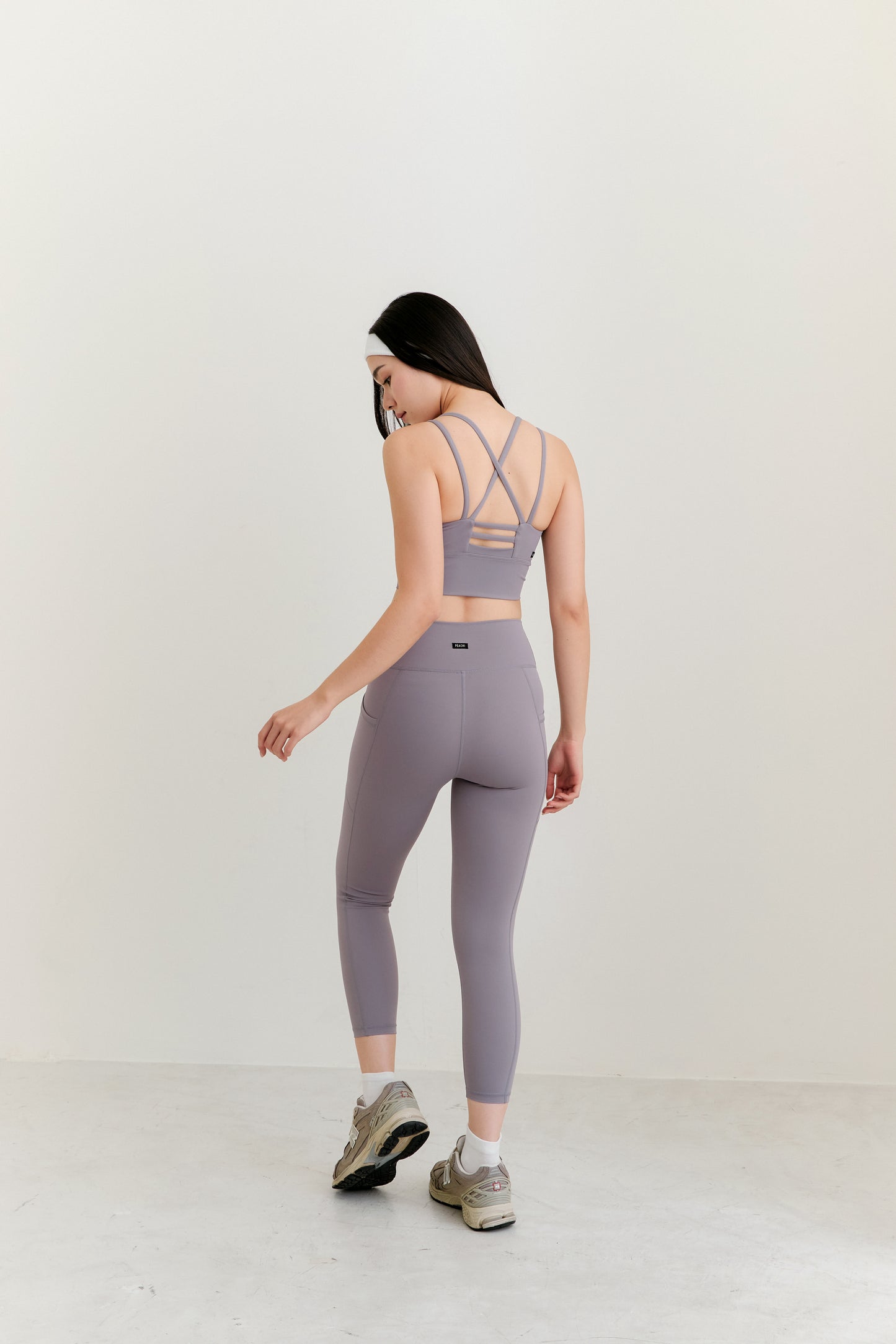 Glide High Waist Tights with Side Pockets (Smoky Lilac)