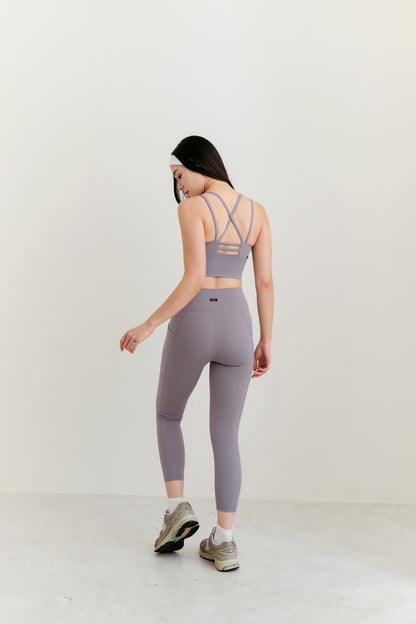 Glide High Waist Tights with Side Pockets (Smoky Lilac)