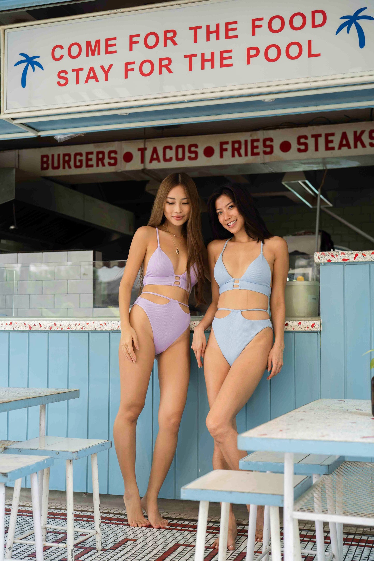 Ellie Push Up Ribbed Bikini Set (Baby Blue)