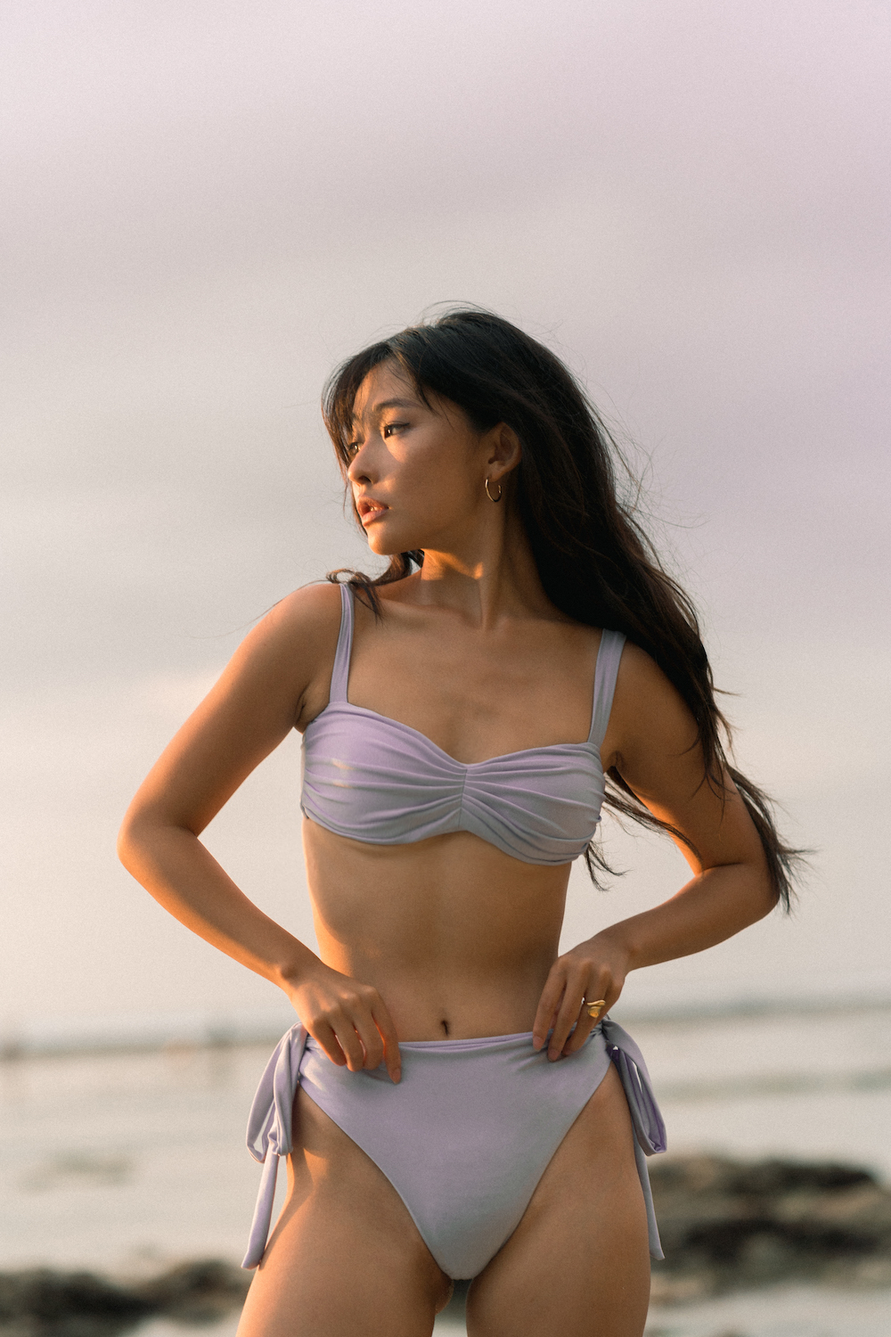 Sol Shimmer Bikini Set (Lilac)